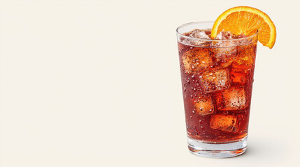 refreshing iced Americano cocktail with orange slice garnish