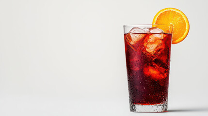 refreshing iced Americano cocktail with orange slice garnish