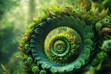 Lush Green Spiral Of Natures Fractal Art