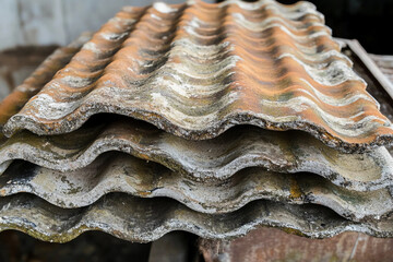  Asbestos :   Old used of tile roof 
. Asbestos dust in the environment 
