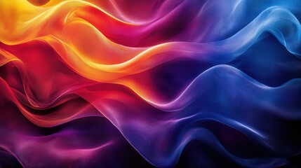 Obraz premium Vibrant Abstract Waves of Colorful Fabric Flowing in Motion