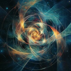 Naklejka premium Cosmic Swirl A Celestial Abstract Nebula