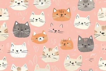 seamless pattern with cats