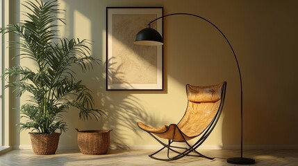Vintage Living Room Mockup with Peaceful Atmosphere and Sepia Tones