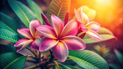 Naklejka premium Vintage Pink Plumeria Floral Photography