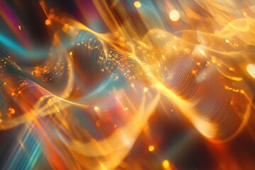 Vibrant abstract light waves create a mesmerizing visual experience at nighttime