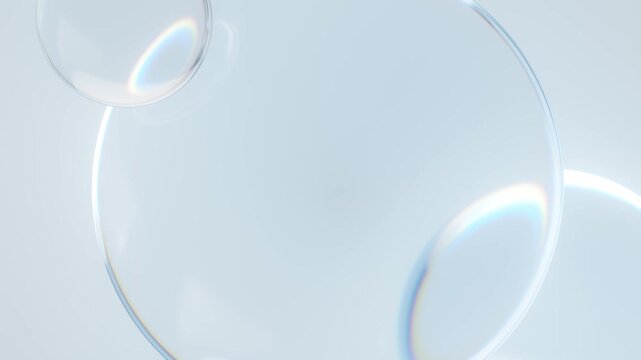 Clean abstract background. Bright neutral video template with pure shiny air bubbles animation. Simple blank with copy space. Seamless loop.