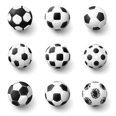 Naklejka premium set of soccer balls