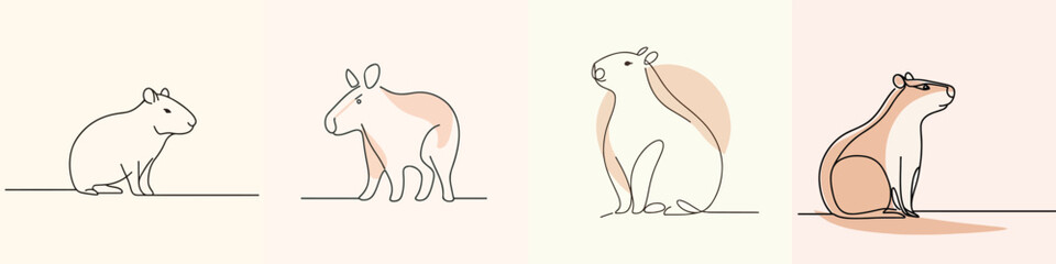 set vector capybara