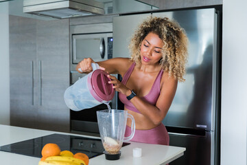 Sportive woman enjoying her workout routine