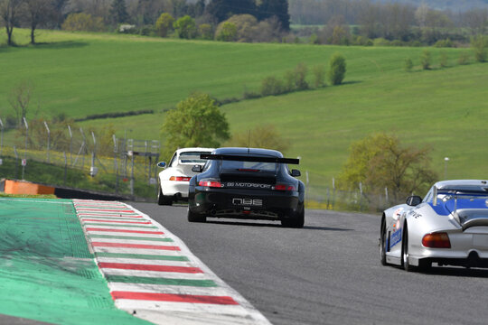Scarperia, 5 April 2024: Porsche 996 GT3-RS year 2001 in action during Mugello Classic 2024 at Mugello Circuit in Italy.