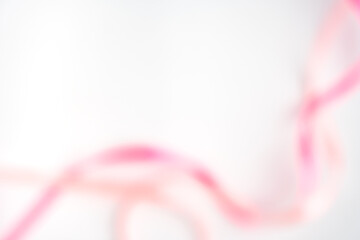 blur pink peach ribbon isolated simple white valentine romantic background text space