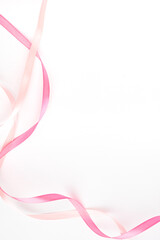 vertical pink peach ribbon simple blur white valentine romantic background text space