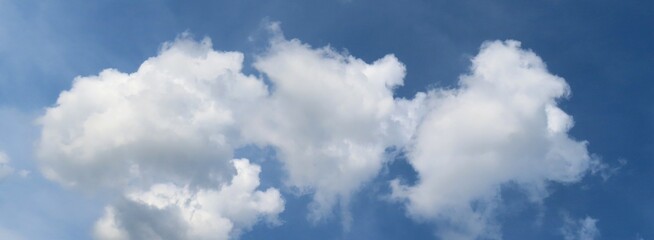 Beautiful cloudscape in blue sky, panoramic view 