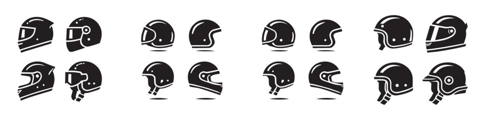 vector set silhouette helm