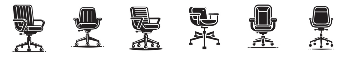 vector set of chair silhouettes