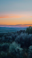 Fototapeta premium Panoramic Sunset Spectacle: A Visual Guide to Landscape Photography Techniques