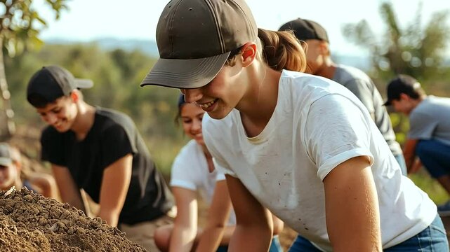 Youth Group Engaged in Community Service During Mission Trip