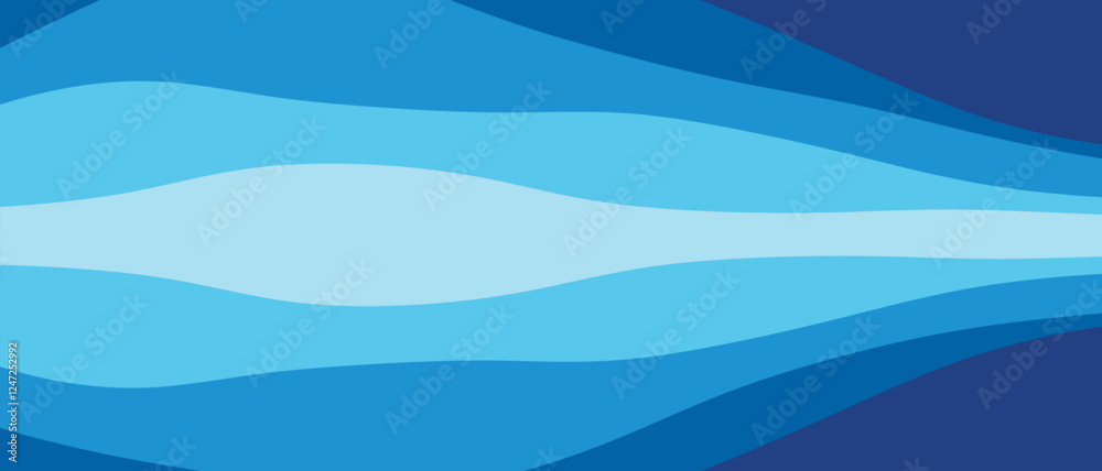 Sticker abstract background with ocean blue wave flow shape