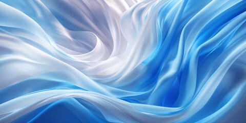Obraz premium Abstract blue wave design with flowing patterns and soft gradient hues, background