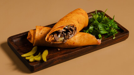 Lavash doner kebab or shawarma isolated
