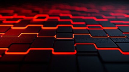 Fototapeta premium Futuristic Background with Neon Lines and Abstract Patterns on Dark Surface