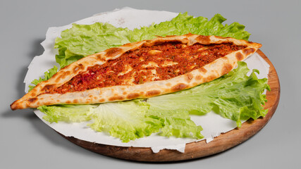 Turkish pide isolated close up