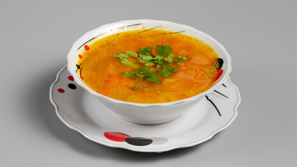 Broth soup bowl ioslated view