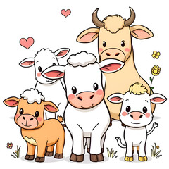 Obraz premium funny cow cartoon