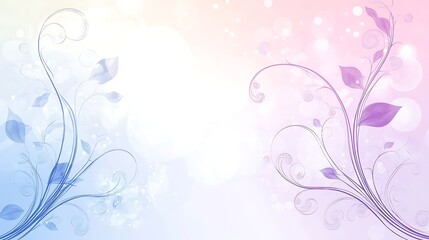 Delicate Floral Design Pastel Background Swirls