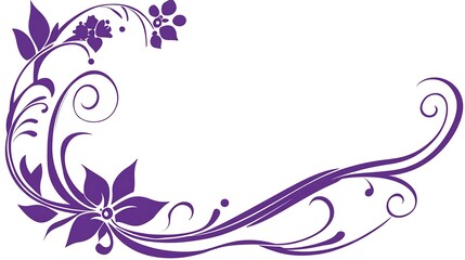 Fototapeta premium Purple Floral Design Swirls and Flowers