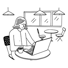 woman working on laptop