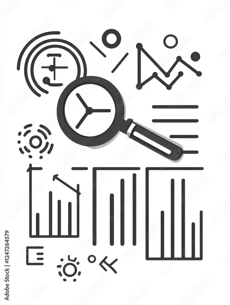 Poster data analytics vector line icon isolated on white background. data analytics line icon for infograph