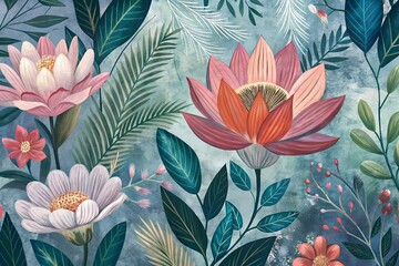 Enchanting Watercolor Floral Pattern &ndash; A Seamless Fusion of Vintage Elegance and Modern Charm