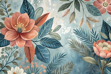Enchanting Watercolor Floral Pattern &ndash; A Seamless Fusion of Vintage Elegance and Modern Charm