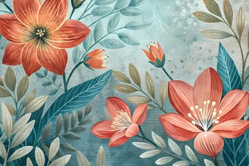 Enchanting Watercolor Floral Pattern &ndash; A Seamless Fusion of Vintage Elegance and Modern Charm