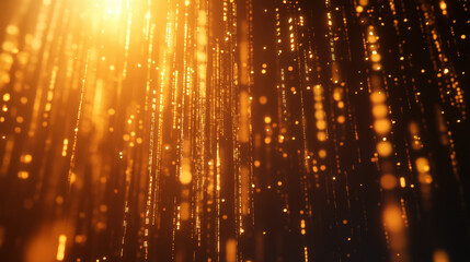 Sci-Fi Golden Light Streaks in a Digital Environment