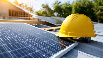 A construction consultant meets to discuss solar installation plans on a building.