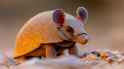 Obraz premium Armadillo sunset desert wildlife animal