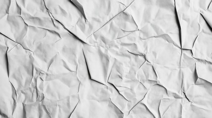 Obraz premium Close up of a crumpled white paper surface, showcasing intricate folds and creases. Ideal for backgrounds, textures, and design projects needing a distressed or organic look
