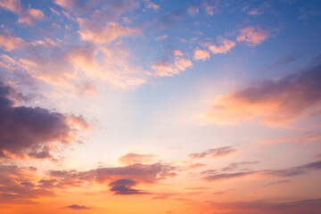 changing weather forecast. air pressure. scenic cloudscape. red clouds on the bue evening sky. dramatic sunset background. romantic fantasy wallpaper