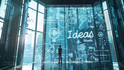 Innovative concepts and creative inspiration in a futuristic workspace setting