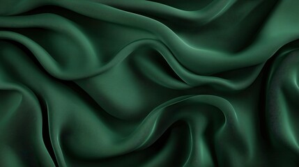 Fototapeta premium Luxurious emerald silk cascading in smooth, elegant folds, revealing opulent texture and rich coloration, ideal for high end design and sophisticated visual compositions