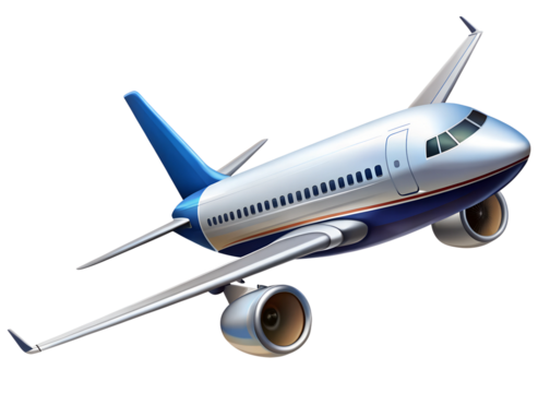 airplane on the white background