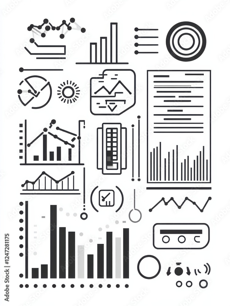 Poster data analytics vector line icon isolated on white background. data analytics line icon for infograph