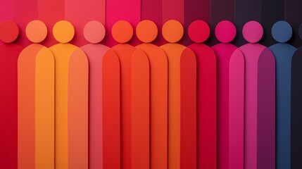 Fototapeta premium Creative Paper Cut Art Representing Corporate Social Responsibility and Diversity Themes