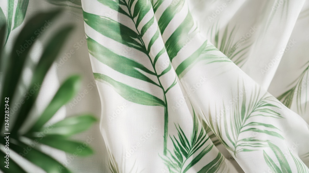Fototapete tropical patterns in light summer fabrics create a refreshing atmosphere for a warm afternoon. gener