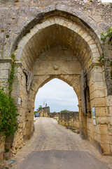 Brunet Gate and the ramparts. Saint Emilion's ramparts were commissioned by England in the 12th century to protect prosperous Saint-Emilion's village. Aquitaine Region, Gironde Department, France.