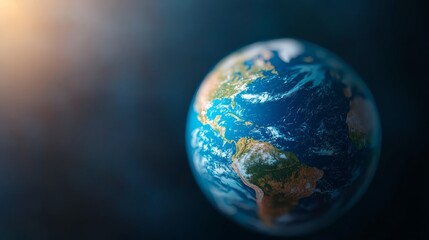 Fototapeta premium Detailed View of Globe with Fluid Arrows Slicing Through Atmosphere and Water Body