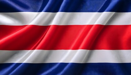 Fototapeta premium Vibrant Costa Rica flag waving with luxurious satin texture - Patriotic and cultural symbol